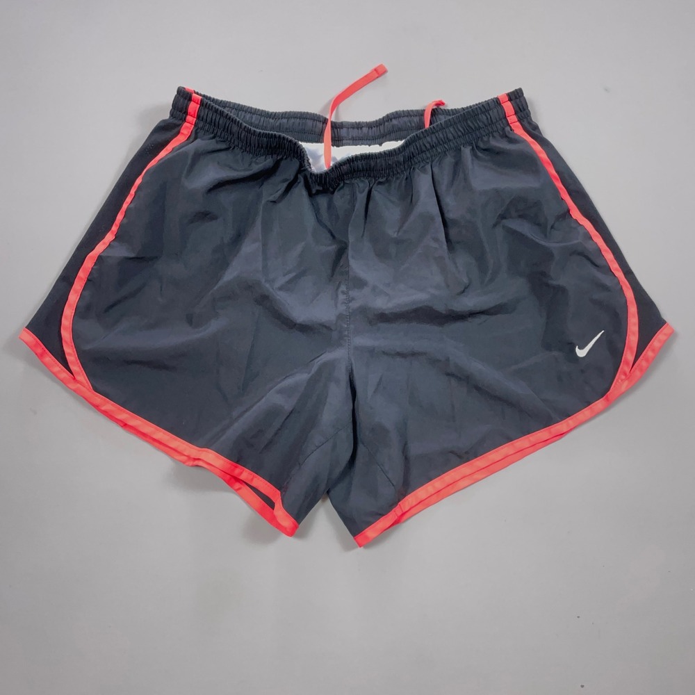 Nike Dri-FIT Running Shorts Womens XL Gray Pink Trim Athletic Gym Workout